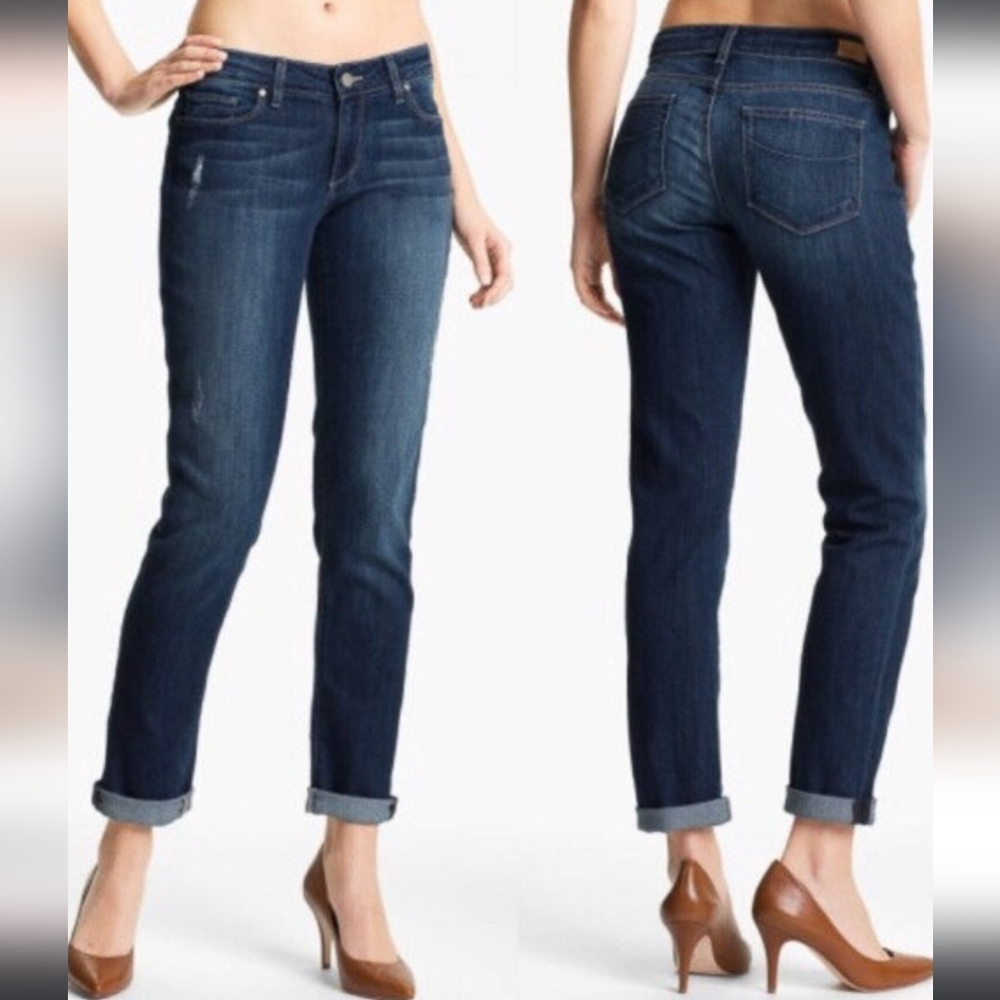 Paige Jimmy Jimmy Not-Too-Skinny Leg 8" Mid-Rise Jeans - Size 26
